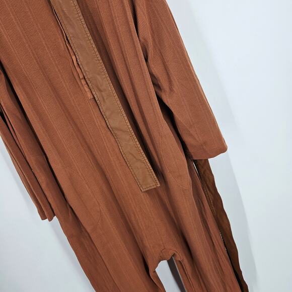 The Great Sleep Bodysuit Jumpsuit Waffle Knit Orange Rust Belted V-neck Size 1 - Picture 3 of 8